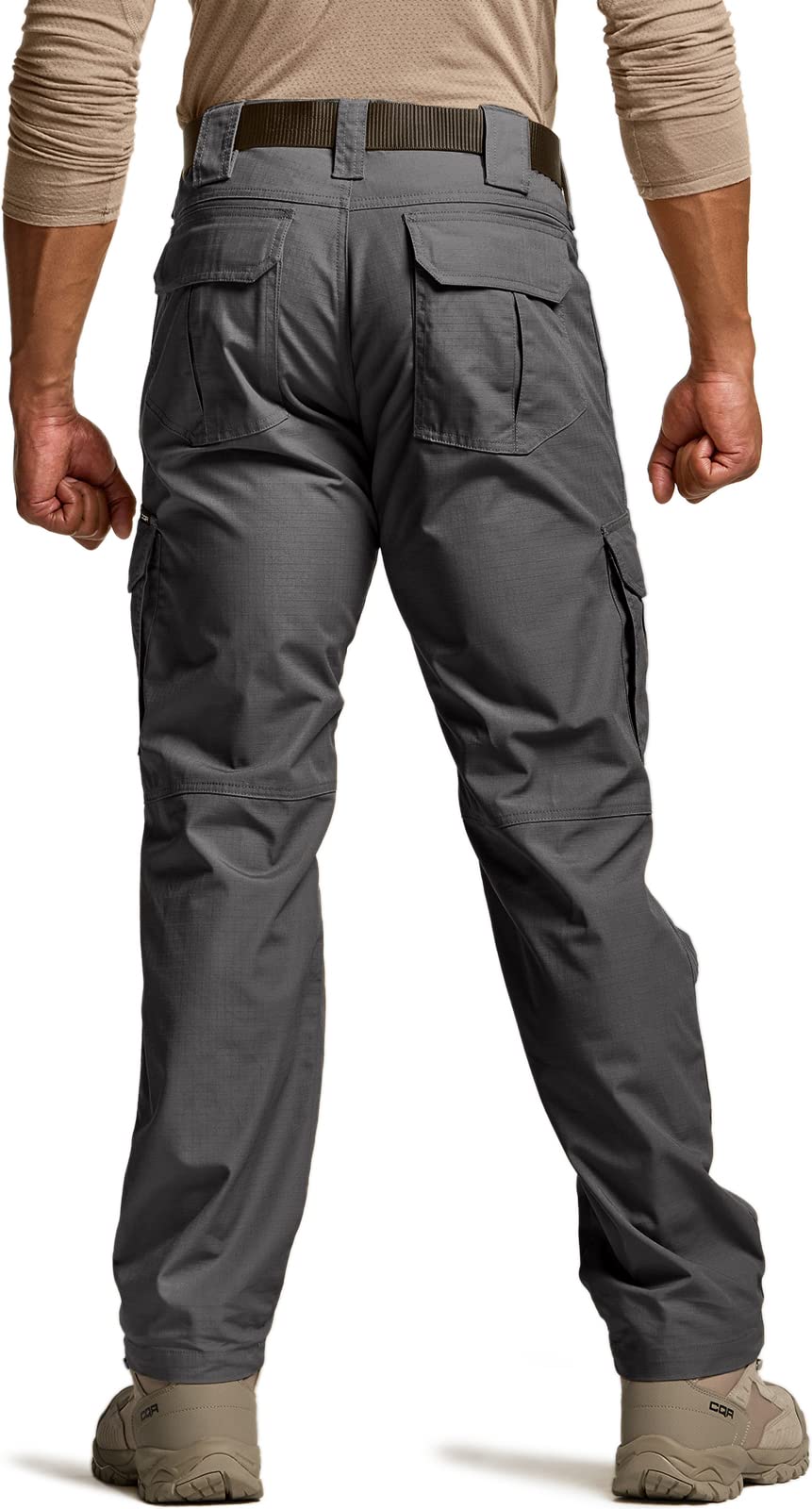 CQR Men's Tactical Pants, Water Resistant Ripstop Cargo Pants, Lightweight EDC Work Hiking Pants, Outdoor Apparel, Duratex Mag Pocket Charcoal, 44W x 32L
