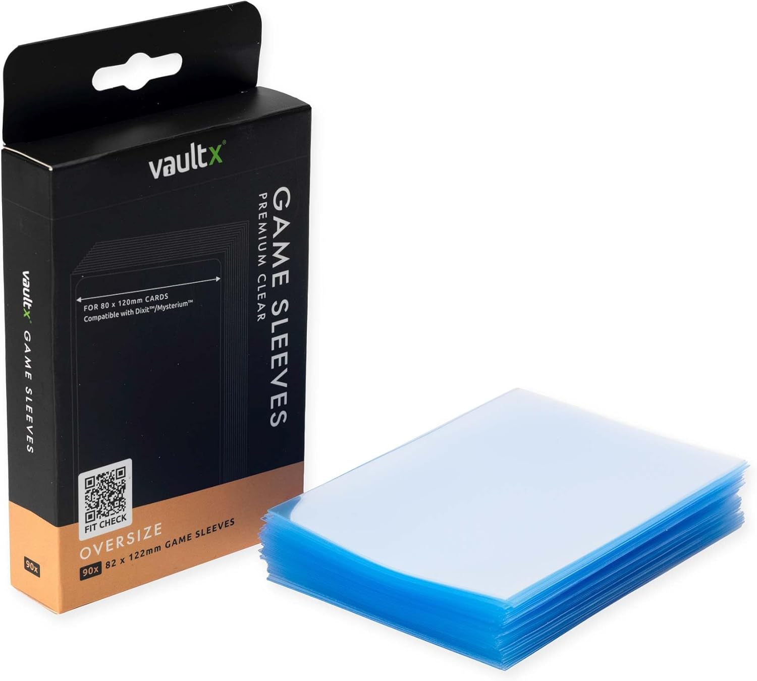 Vault X Oversize Board Game Sleeves - Premium Clear Protection 82 x 122mm (90 Pack) for Dixit