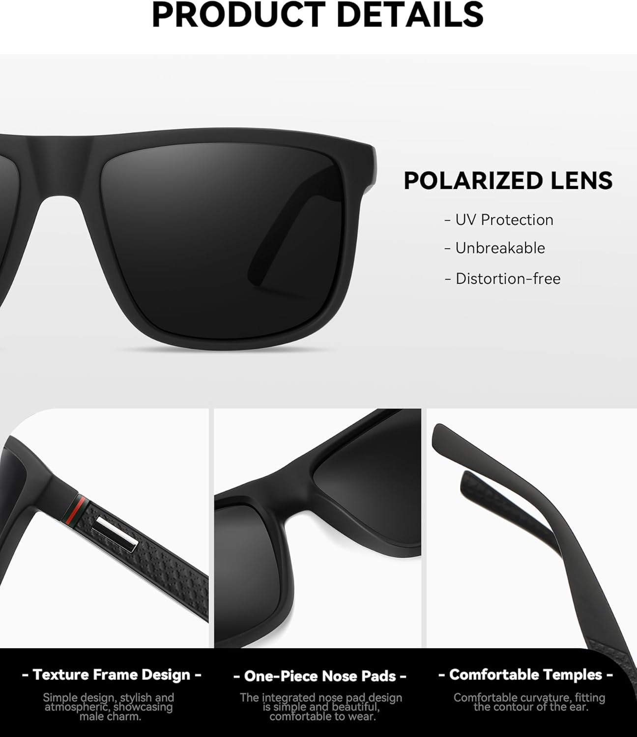 Perfectmiaoxuan Polarized Sunglasses - Lightweight Frame with HD Pilot Lenses | Ideal for Golf, Driving, Fishing, Travel