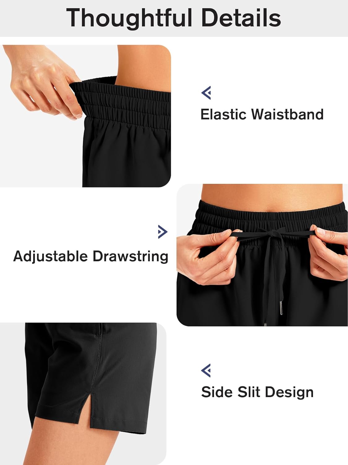 ZUTY Women's Athletic Shorts - Lightweight Quick-Dry Running Shorts with Pockets | 3-Pack