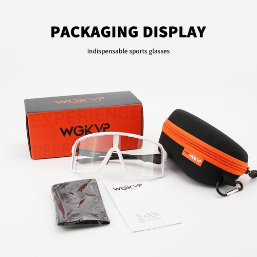WGKVP Photochromic Running Glasses for Women,Cycling Glasses Men Sports Sunglasses Golf Outdoor