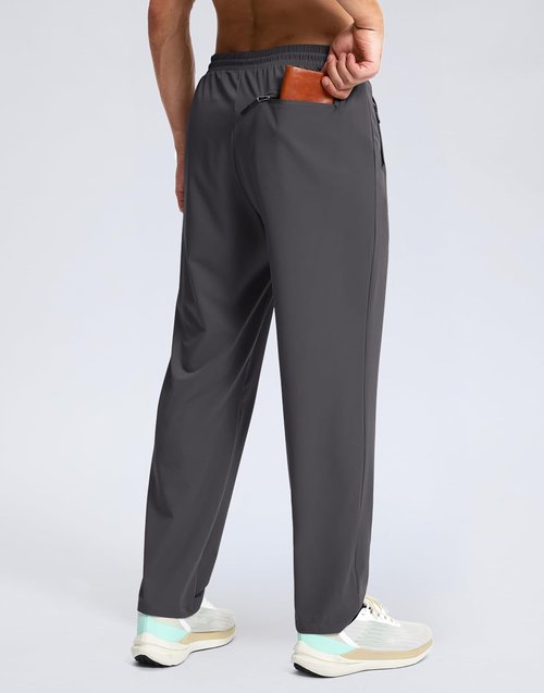 G Gradual Men's Lightweight Athletic Pants - Quick Dry Sweatpants with 3 Zipper Pockets for Running & Hiking