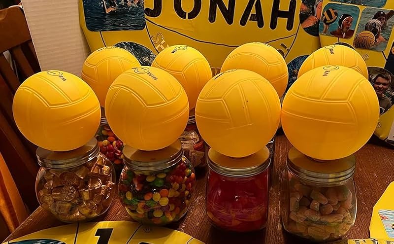 Oversize Water Polo Replacement Balls 6-Inch XL Pack with Pump - Yellow