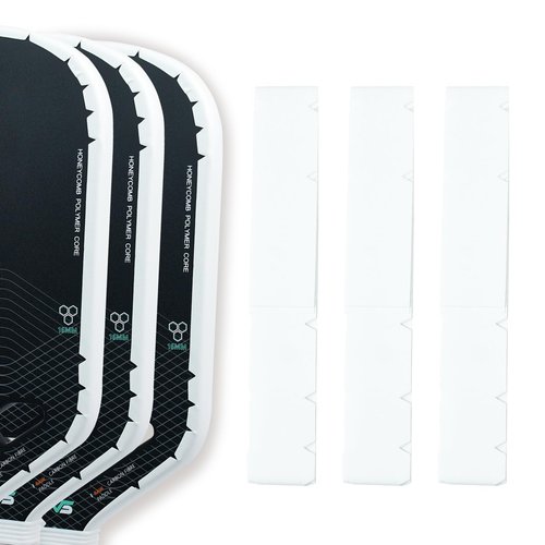 Vispinvo Pickleball Paddle Edge Tape - 3 Pack | 23/26mm Width Pre-Cut V Design for Paddle Head Edge Guard | Racket Edge Protection Tape, No Wrinkling (White, 23mm)