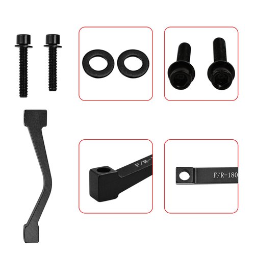 Flylin 2Pcs Bike Disc Brake Mount Adapter, Post Mount Disc Brake Adapter with Screw, F/R180 Mountain Post Mount Brake Rotor Adapter Converter for 180mm Rotor