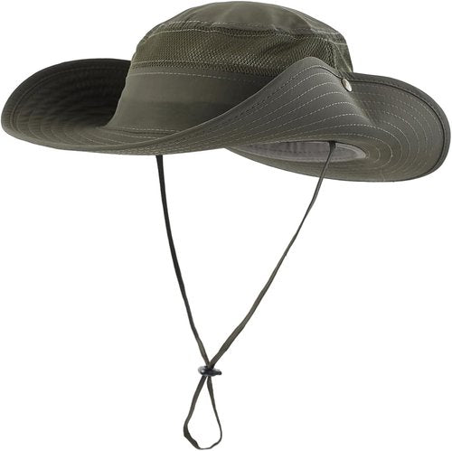 Connectyle UPF 50+ Wide Brim Sun Hat - Breathable Cowboy Boonie Cap for Outdoor UV Protection | Ideal for Fishing & Hiking