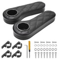 NOKINS Golf Cart Diamond Armrest with Cup Holder, No Drilling, for Round Bracket Armrest 1 1/4 Size, Fits Advanced EV Golf Cart Rear Seat Circular Frame Side Rod 1 1/4" (Black Stitching)