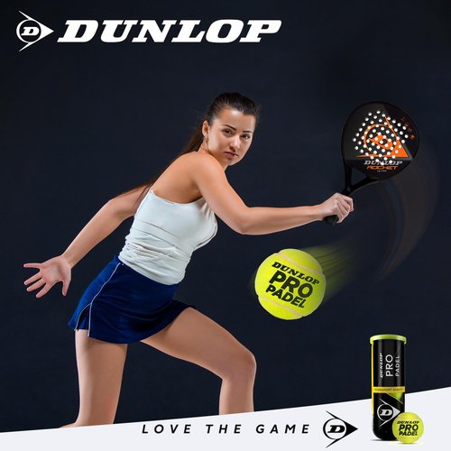 Dunlop Sports Pro Padel Ball, 3-Ball can, Yellow