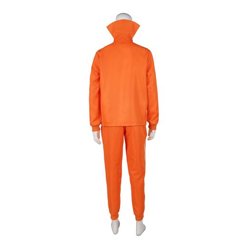 Uisozsfeb Men's Tracksuit Adult Orange Sports Suit 2-piece with Wig Glasses(MY202214,L)