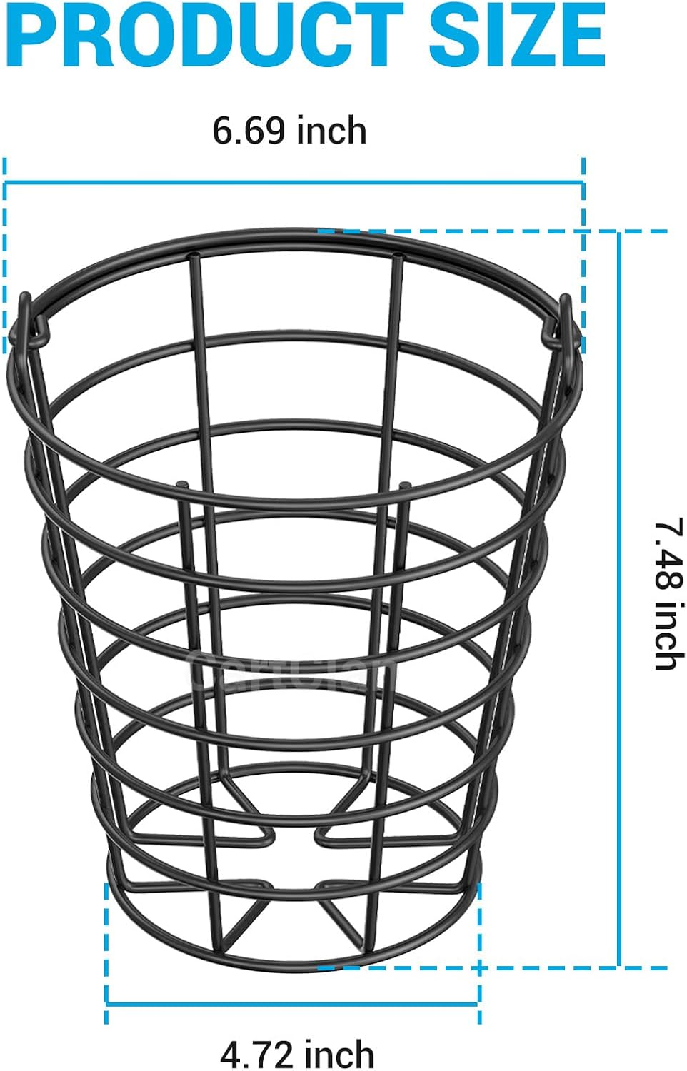 Skiennix Stainless Steel Golf Ball Basket - Durable Container with Handle | Holds Up to 45 Balls