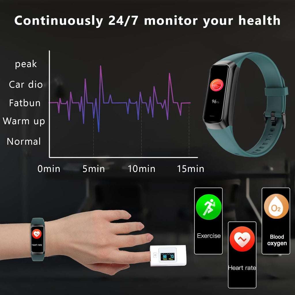 Skiennix Fitness Tracker - Heart Rate & Blood Oxygen Monitor | 20+ Sports Modes, Smart Watch for Android/iOS