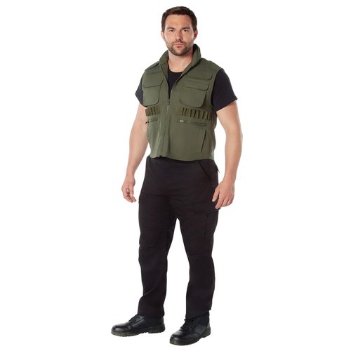 Rothco Ranger Vest – Tactical Outdoor Hunting Camping Utility Cargo Vest with Storage Pockets, Black, 5XL