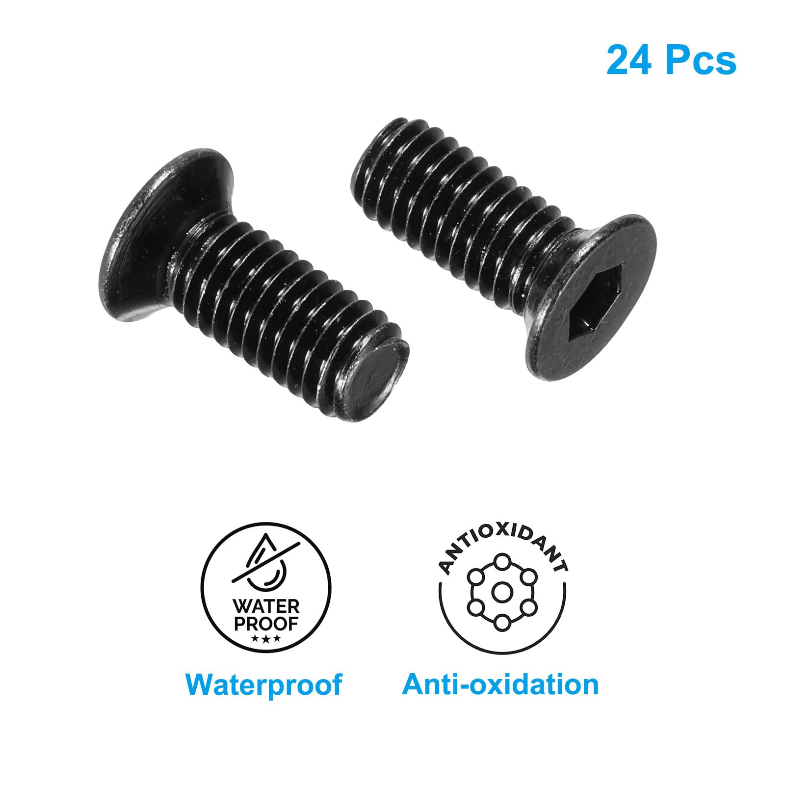 PATIKIL Scooter Fixed Screw, 24 Pcs Scooter Forehead Head Screw Metal Fixed Screw Kit Replacement Screwdriver Compatible for M365 Electric Scooters, Black