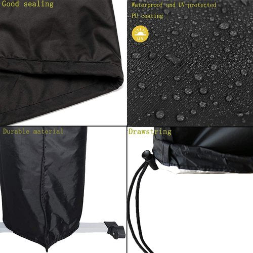 J&C Rowing Machine Cover, 420D Heavy Duty Fitness Equipment Protective Cover, Dust Cover fot Folding Water Rowing Machine 300lb Weight Capacity Concept 2 Rowing Machine Waterproof 95x24x40inch (Black)