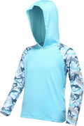 Skiennix Boys Rash Guard Swim Hoodie - UPF 50+ UV Sun Protection Long Sleeve Fishing Shirt | Kids SPF Water Shirt