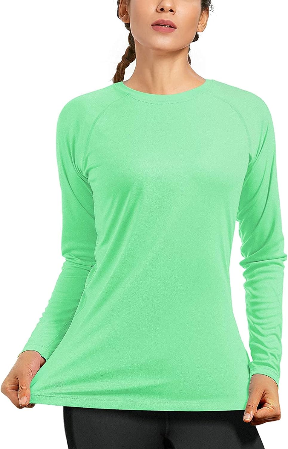 Skiennix Women's UPF 50+ Long Sleeve Workout Shirt - Quick Dry UV Sun Protection | Size L