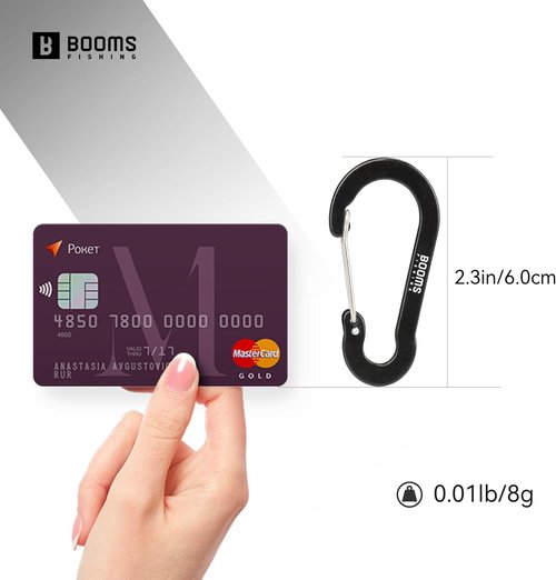 Booms Fishing Carabiner Clips - Multi-Use Aluminum D-Ring, 10 Pack (2.3"/3.1") for Keychains