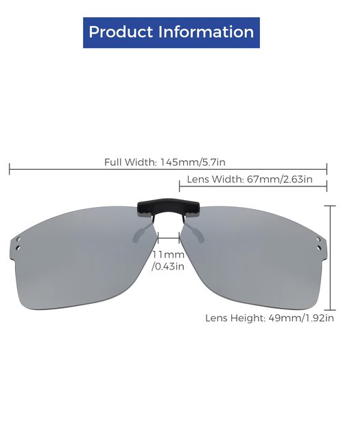 HILEEN Polarized Clip-on Sunglasses for Oakley Holbrook OX8156 56mm for Men UV Protection-Silver