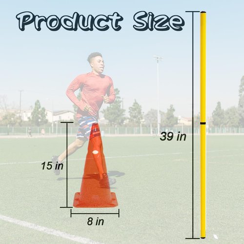 Agility Poles - Detachable Speed Training Set with 8 Cones & 12 Poles for Enhanced Performance
