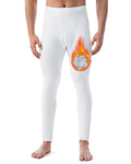 Runhit Long Johns for Men Thermal Pants with Fly Long Thermal Underwear Winter Cold Weather Fleece Thermal Bottoms, White, Medium
