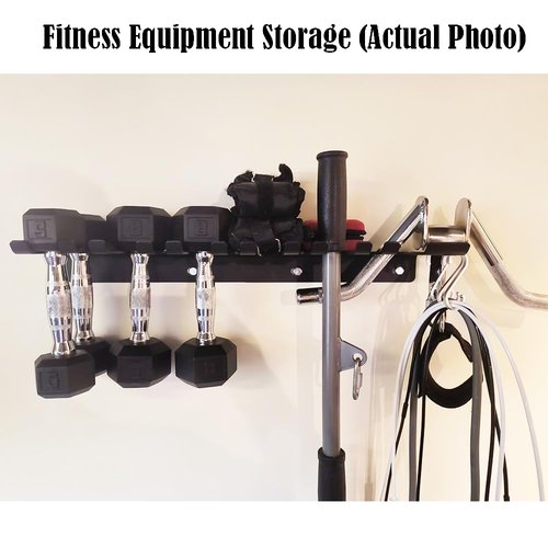 OGODU 33” Heavy Duty Tool Rack, Wall Mount Barbell Storage for Gym Equipment, 10L8S Slots for Garage/Home/Gym/Yard, 350LBS 4MM Steel 5MM EVA, Power Tool Organizer