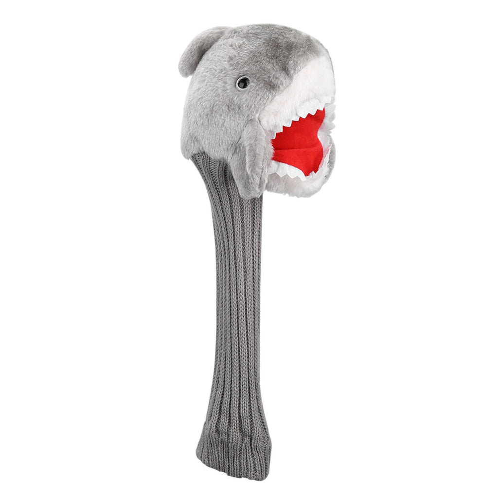 Yosoo Golf Club Cover Shark Animal Golf Club Cover, Plush Cloth Golf Headcover for Brand 3 and 5 Wood Driver, Wear Resistance Cute Shark Head Golf Club Cover 14.6 * 7.1 * 4.3in