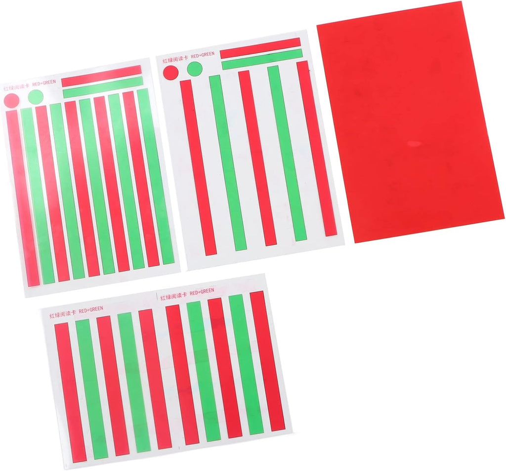 Red Green Vision Correction Cards - Myopia & Strabismus Eye Training Glasses for Amblyopia | Reading Aids