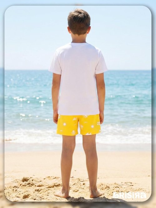 BRISIRA Boys Swim Trunks - Quick-Dry Bathing Suit with Compression Liner & Anti-Chafe Pocket | Ages 5-16