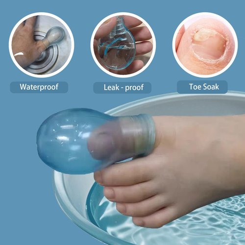 Givam Waterproof Finger Protectors & Waterproof Toe Cover for Swimming and Nail Care | Comfortable and Durable Soaking Sleeves for Fingers and Toe (3 Large 2 Small)