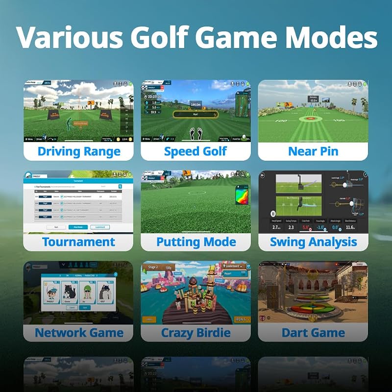 PHIGOLF Home Golf Simulator 27.6" Aluminum Motion Sensor & 3D Swing Analysis