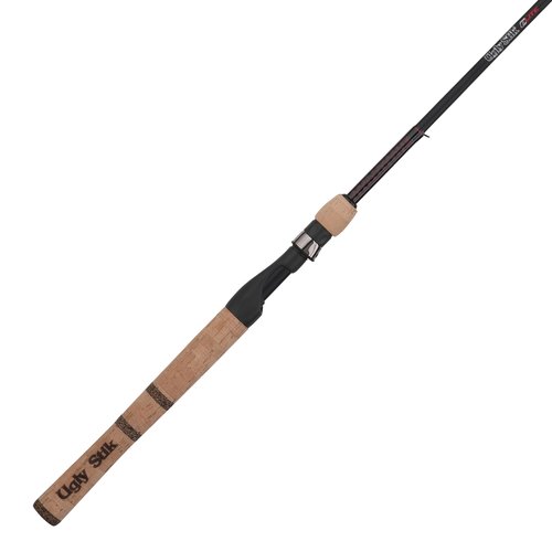 Shakespeare Ugly Stik 7’ Elite Spinning Rod, Two-Piece, 2-6lb Line Rating, Ultra Light Power, Medium Fast Action, 1/32-1/8 oz. Lure Rating,Brown/Black