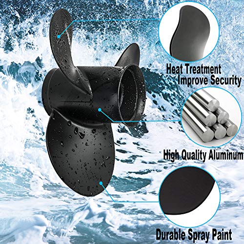 Young Marine OEM Aluminum Outboard Propeller for Mercury 30-70HP, 10 1/2" Diameter, 13" Pitch, 13 Spline - D:10 1/2" P:13"