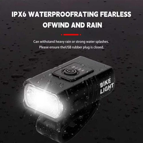 Heeykeey Bike Lights for Night Riding, USB Rechargeable Bicycle Headlight,Waterproof Bike Headlight and Tail Light, MTB Off-Road Cycling Commuting Black