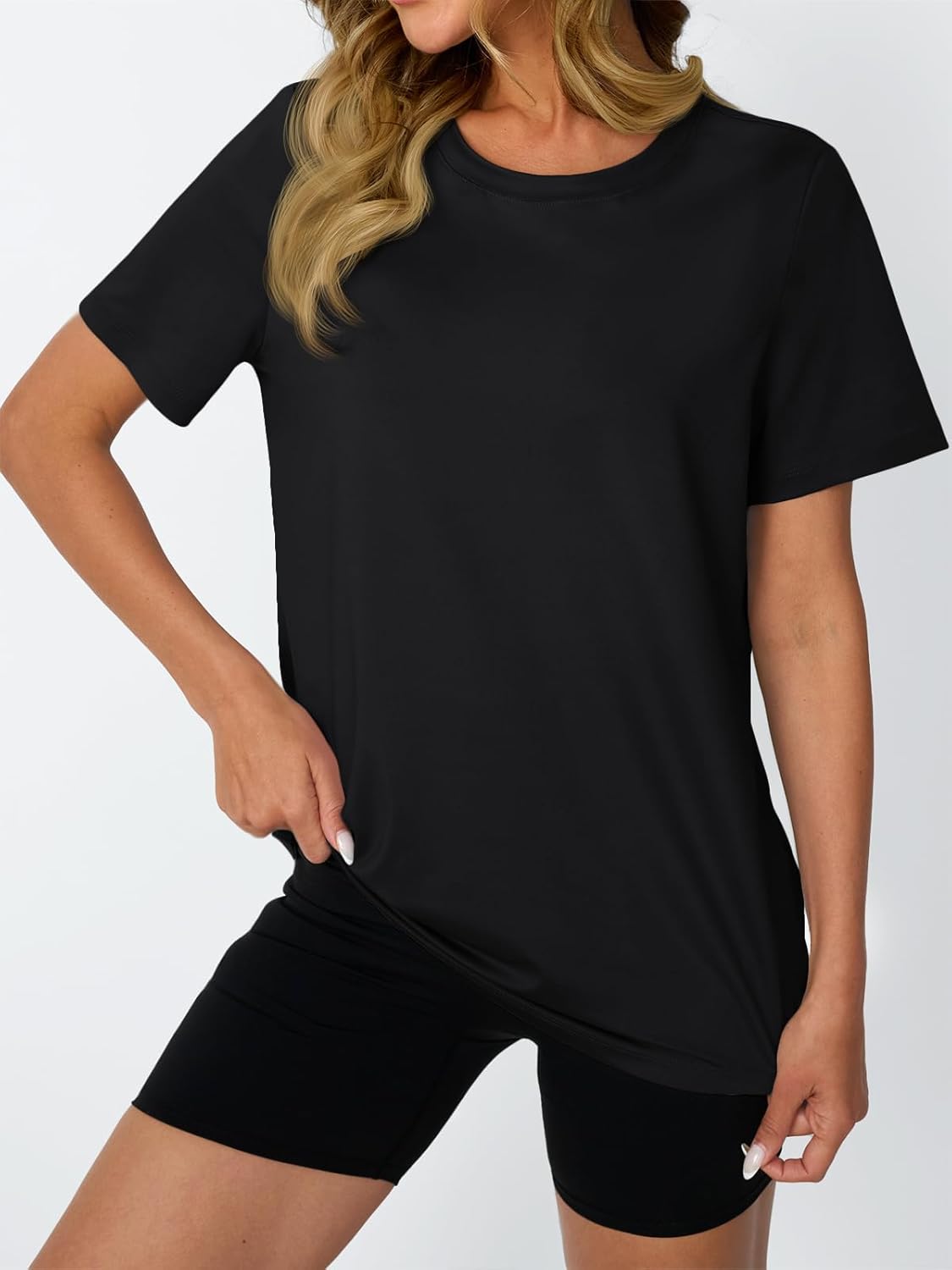 AUTOMET Women's Workout Tops - Moisture-Wicking Short Sleeve Gym Shirts for Yoga & Running | Quick Dry