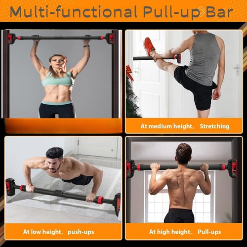 Pull Up Bar for Doorway, Chin Up Bar With Level Meter and Adjustable Width,No Screws Needed, Weight Capacity 440 LBS