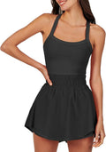 ANRABESS Women's Mini Tennis Dress - Sleeveless One-Piece Workout Romper with Shorts | Summer Athletic Outfit
