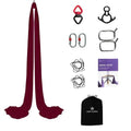 aum active Aerial Silks Yoga Swing Kit 11 Yards | Durable for Home Gymnastics Acrobatic Flying Yoga | Tricot Fabric with Hardware, Swivel & Guide(Rigging Point Up to 18ft)
