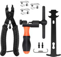 AaiLucky Bike Chain Repair Tools Set, Bicycle Chain Breaker Tool, Master Link Pliers, Chain Splitter & Wear Indicator Checker & 6pcs Bicycle Missing Links for 6/7/8/9/10/11/12 Speed Chain Removal