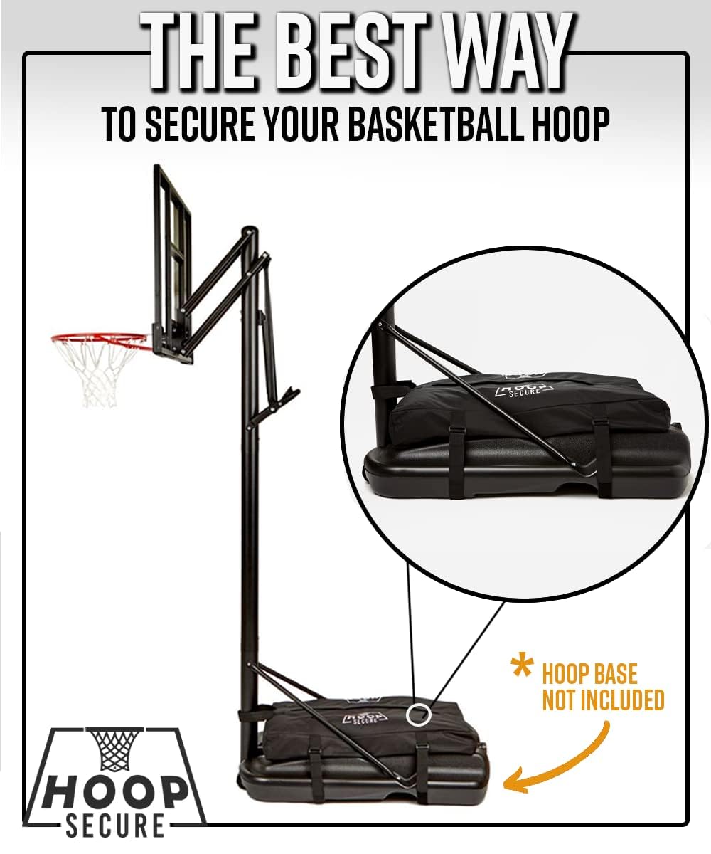 The Original Solution - Heavy Duty Weighted Base Anchor for Basketball Hoops - Weather Resistant, Durable Design, Holds 300+ lbs. Patents-Pending, HOA Friendly (Standard Size, Black)