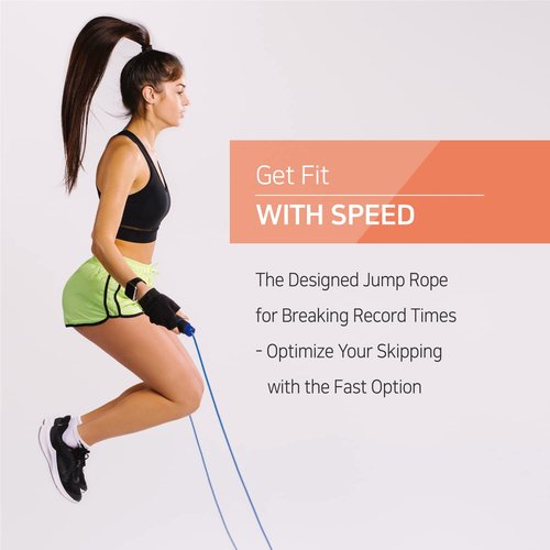 Skipping Rope for Men and Women - Speed Exercise Jump Rope for Fitness Training Workout for All Ages and Gender - Lightweight and Adjustable Cable, Great for Cardio, Boxing, CrossFit, Made in