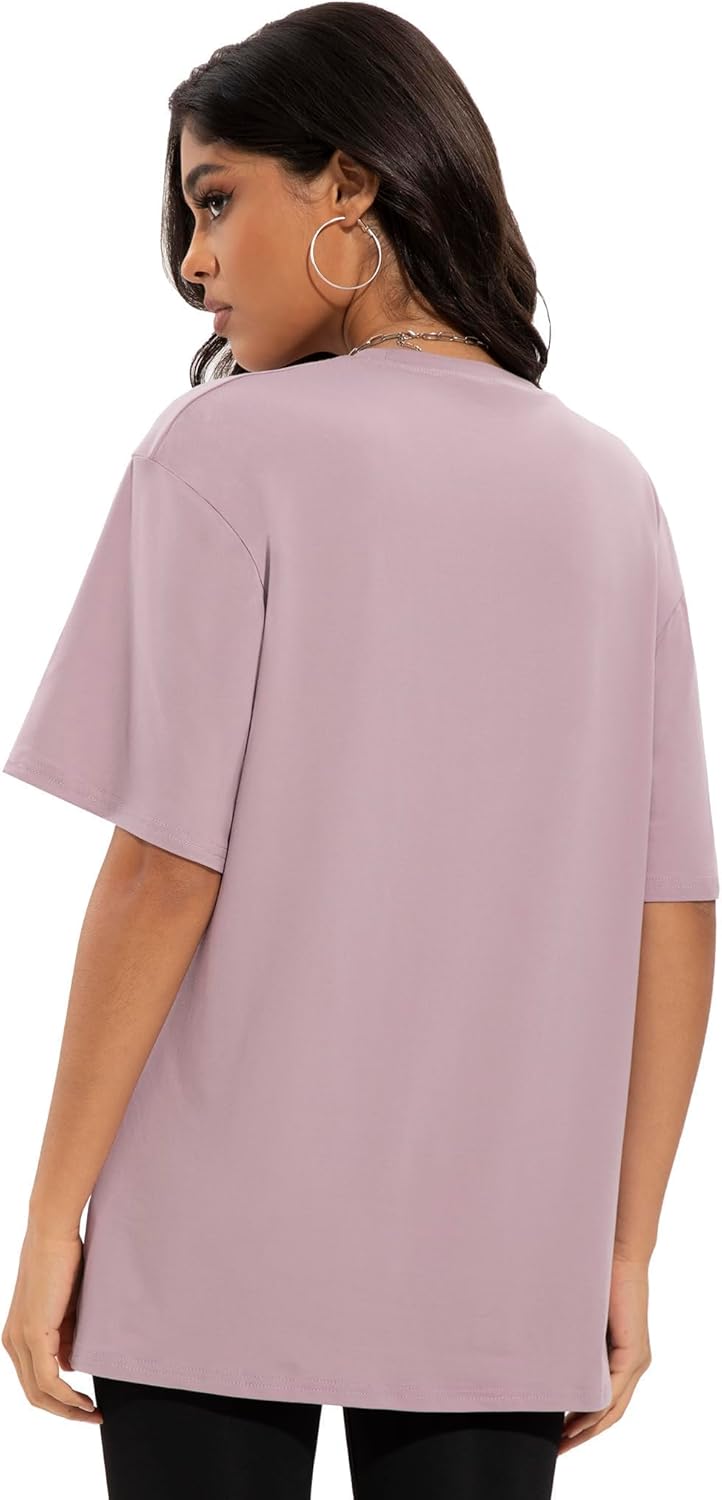 Siimcuzy 4 Pack Oversized Tshirts for Women, Loose Fit Crew Neck Summer Baggy Tops Workout Tees Plus Size T Shirts