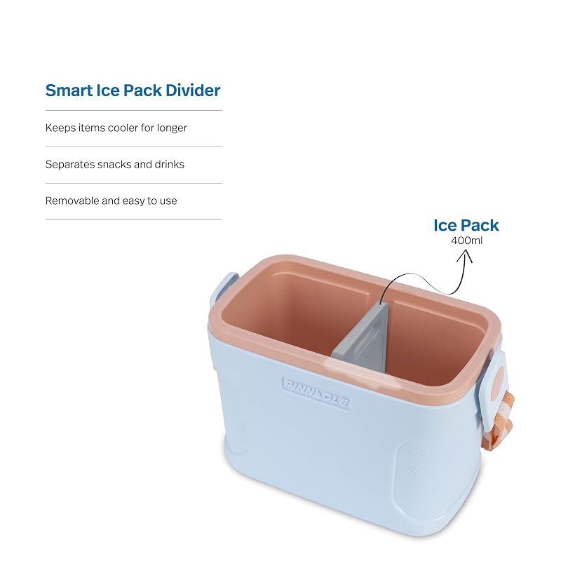 Pinnacle 8.5 Qt Mini Cooler with Adjustable Shoulder Strap, Detachable Ice Pack Divider – Blue