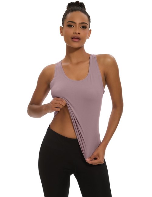 Dalavch 5 Pack Women's Workout Racerback Tank Tops Crop Spandex Yoga Athletic Running Gym Sports Tops for Women 1 Black 1 White 1 Heather Grey 1 Pink 1 Blue Small