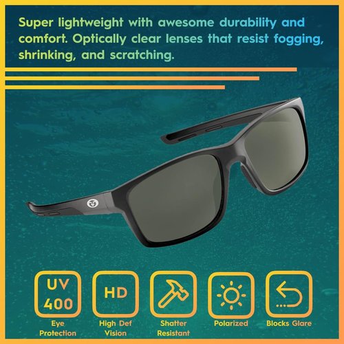 Flying Fisherman Freeline Polarized Sunglasses - AcuTint UV Blocker for Fishing & Outdoor Sports