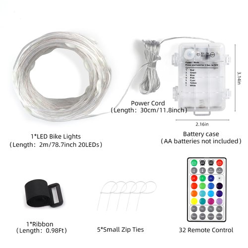 GOSLMYY Bike Frame Light, LED RGB Waterproof Remote Control 16 Color Change Ultra Bright Bicycle Lights Keeps Your Ride Fun and Safe at Night Gifts