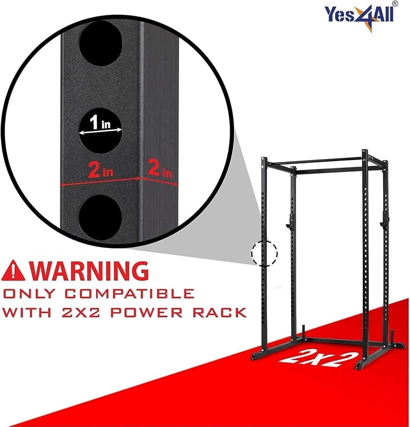 Yes4All Power Rack Attachments Set: J-Hooks & 2x2 Plate Holders – D. Variation