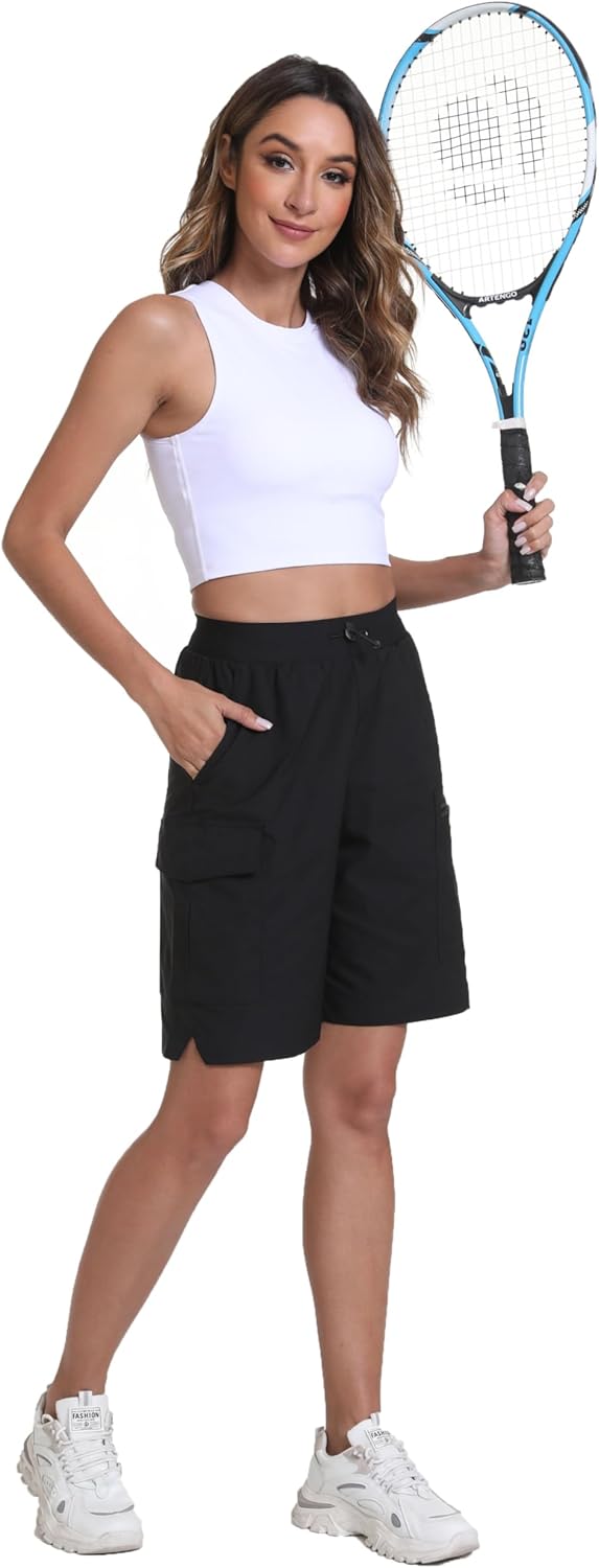 Rrosseyz Women's Hiking Cargo Shorts - Quick Dry Athletic Gym Shorts with Pockets | Perfect for Exercise & Lounge