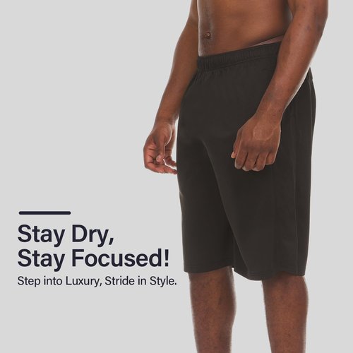 Essential Elements Men's Athletic Shorts - Quick-Dry Moisture-Wicking Workout Shorts | 4-Pack with Pockets