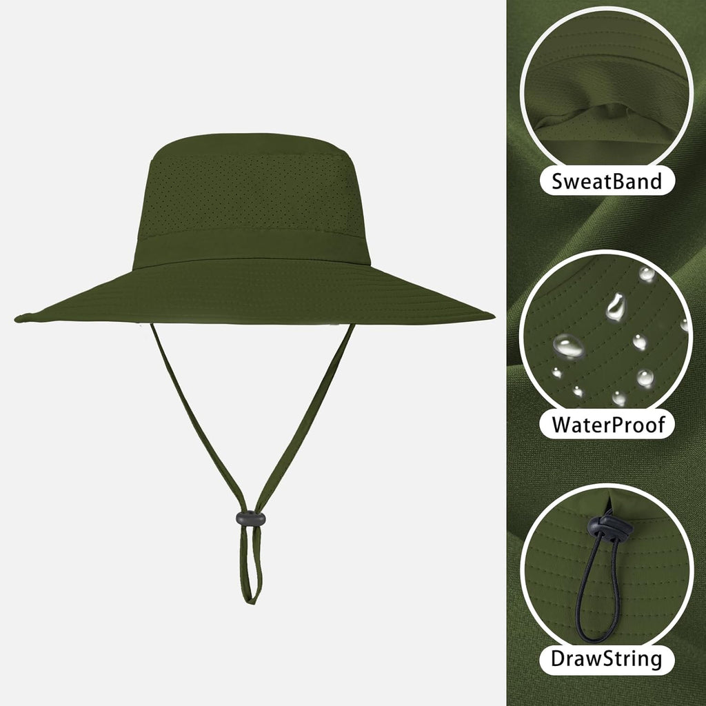 ZOORON Boonie Hat - UPF 50+ Cooling Sun Hat for Men & Women | Wide Brim Bucket Hat for Outdoor Activities