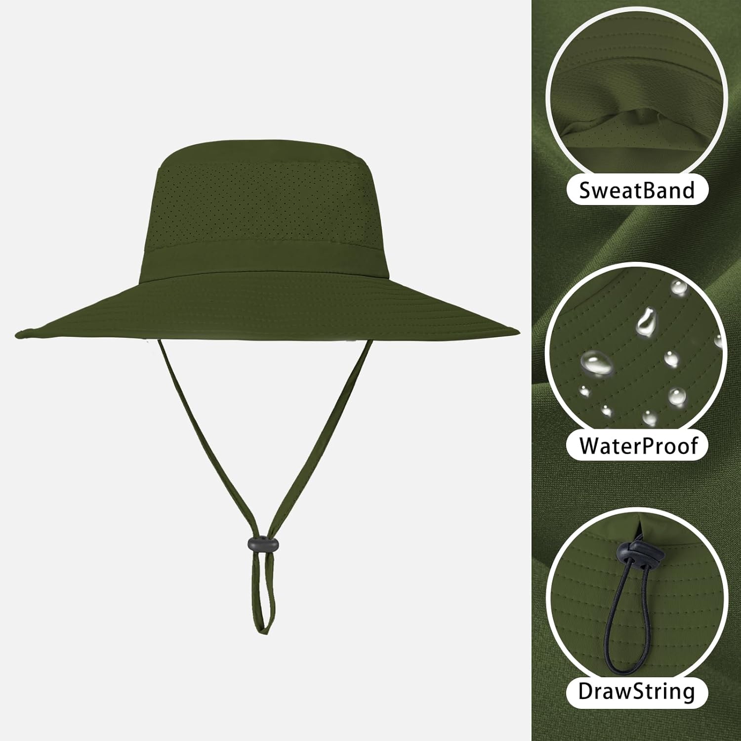 ZOORON Boonie Hat - UPF 50+ Cooling Sun Hat for Men & Women | Wide Brim Bucket Hat for Outdoor Activities
